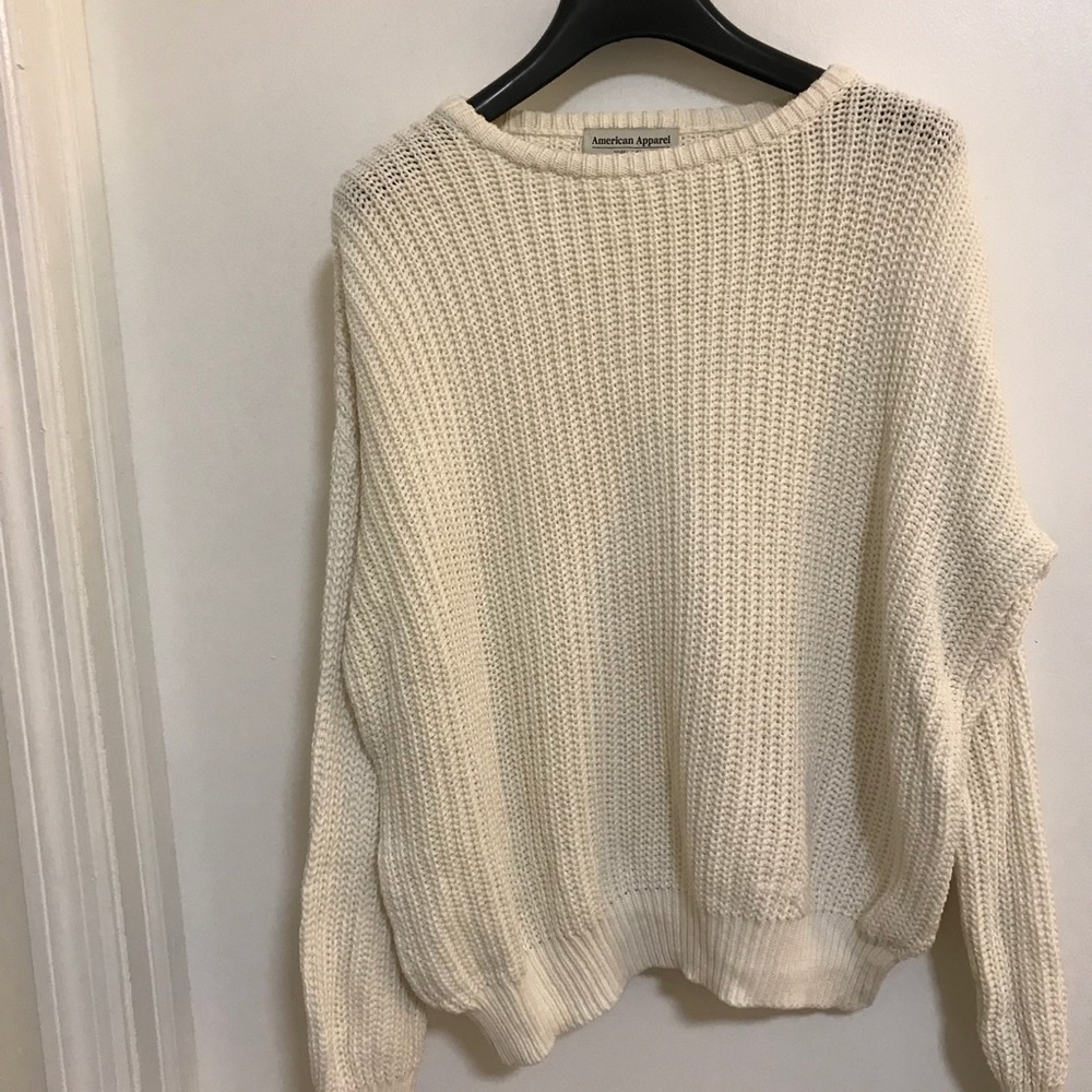 White fisherman sweater